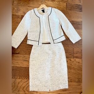 Set Ann Taylor Ivory set Tweed Blazer with Black Piping
